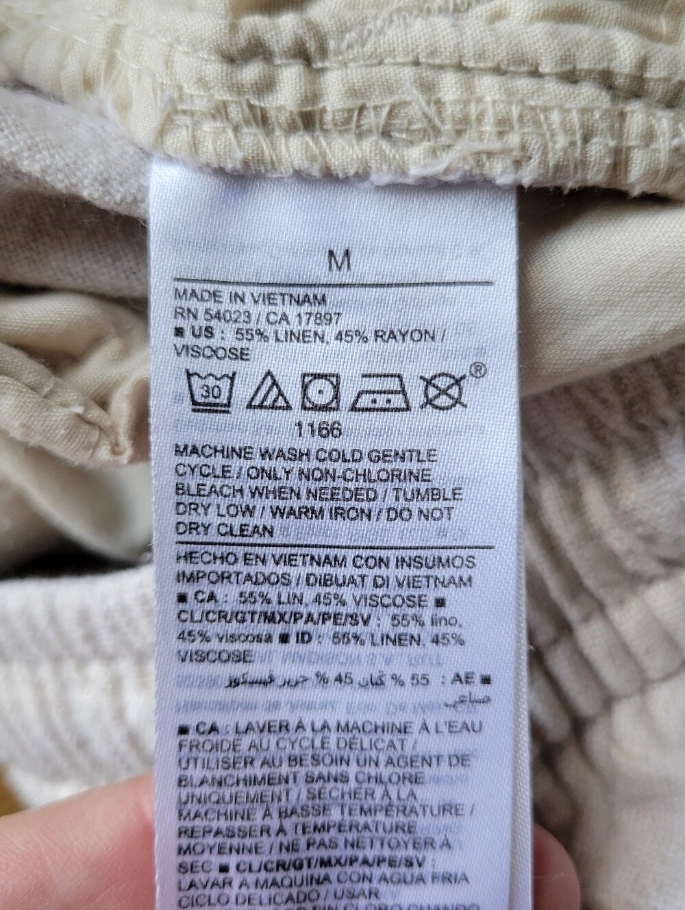 Old Navy Linen Blend Pull-On Ankle Pants  Elastic Waist Cream Women's Medium - Picture 8 of 10